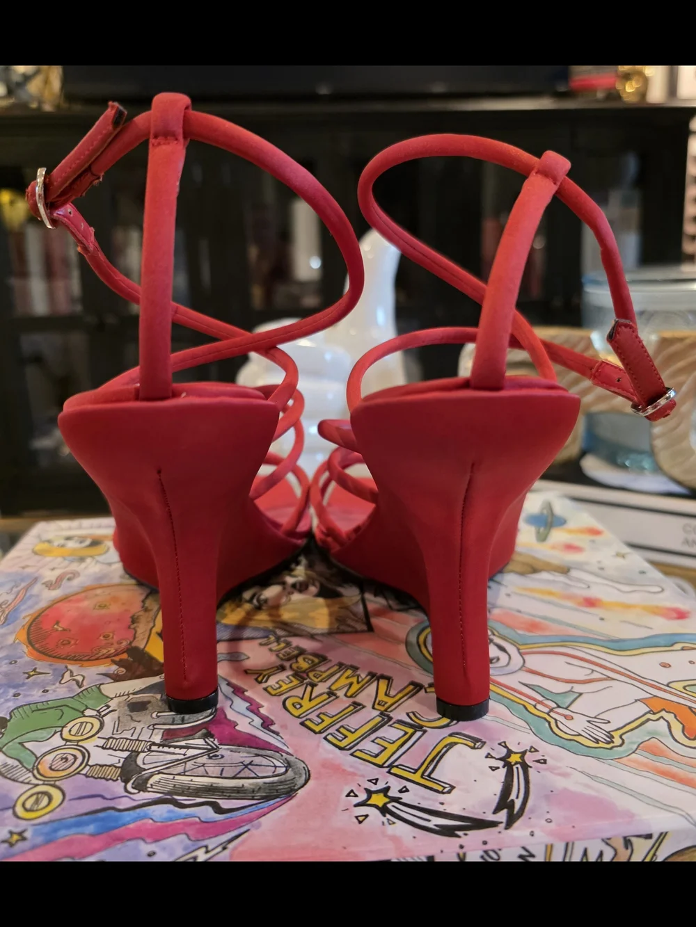 Jeffrey Campbell Red Strappy Wedge Sandals